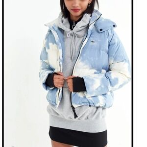 Lacoste LIVE Urban Outfitters Cloud Ripstop Down Puffer Jacket Blue White Medium